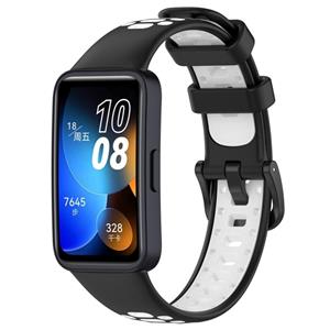 Strap-it Huawei Band 10 sport bandje (zwart/wit)
