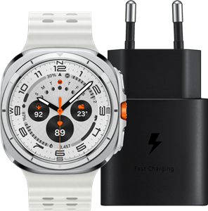 Samsung Galaxy Watch Ultra 4G Wit 47mm + Oplader 25W