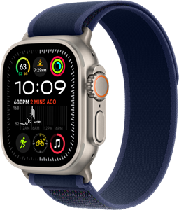 Apple Watch Ultra 2 4G 49mm Zilver Trail Band Blauw S/M