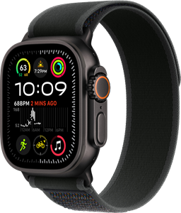 Apple Watch Ultra 2 4G 49mm Zwart Trail Band Zwart S/M