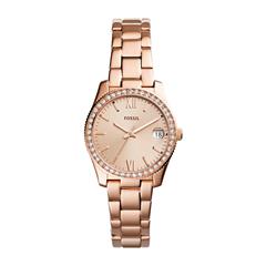 Fossil Dameshorloge scarlette van roestvrij staal, roségoud verguld