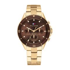 Tommy Hilfiger Multifunctioneel dameshorloge Mellie in roestvrij staal, IP goud