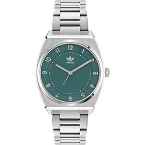 Adidas Rvs horloge met groene wijzerplaat 38mm