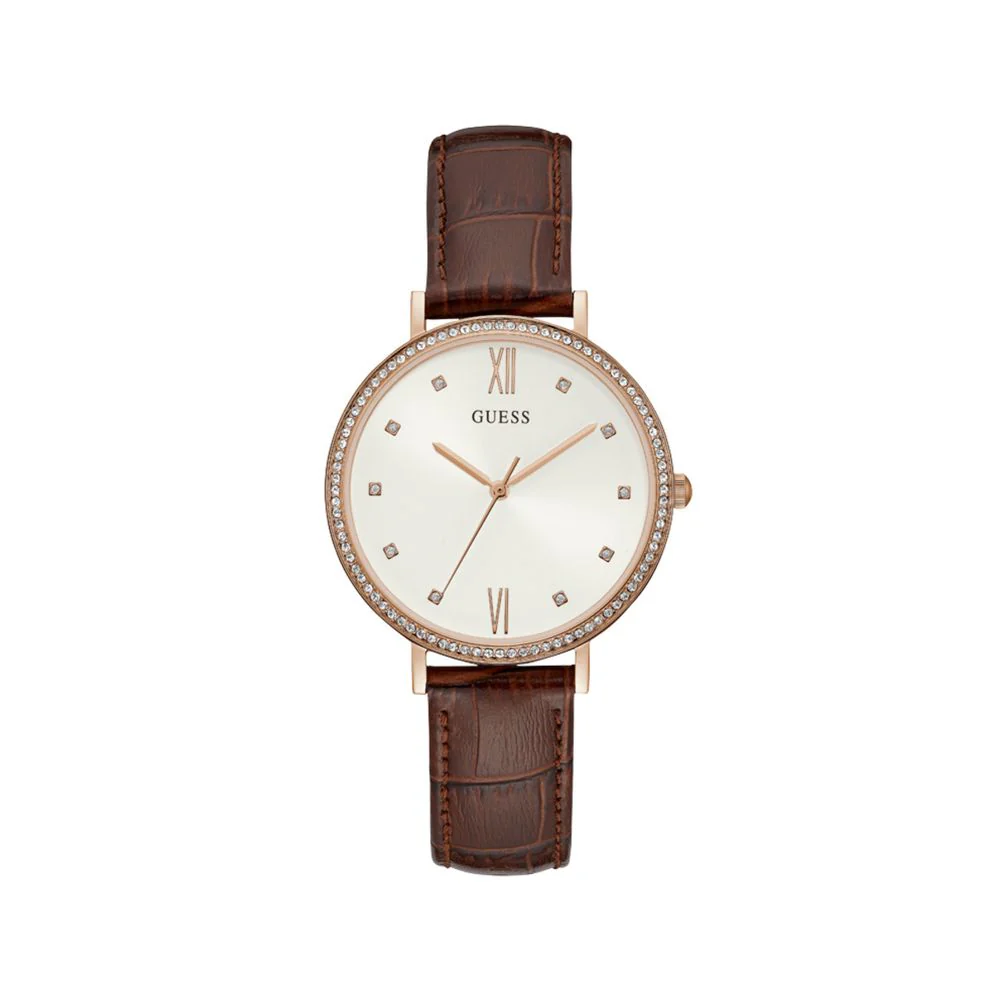 Guess Leren horloge voor elegante stijl