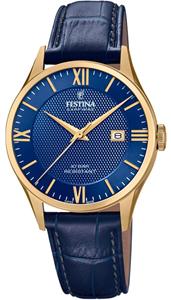Festina Kwartshorloge Swiss Made Collection, F20010/3 Horloge, heren, dames, leren band, datum, saffierglas, Swiss Made