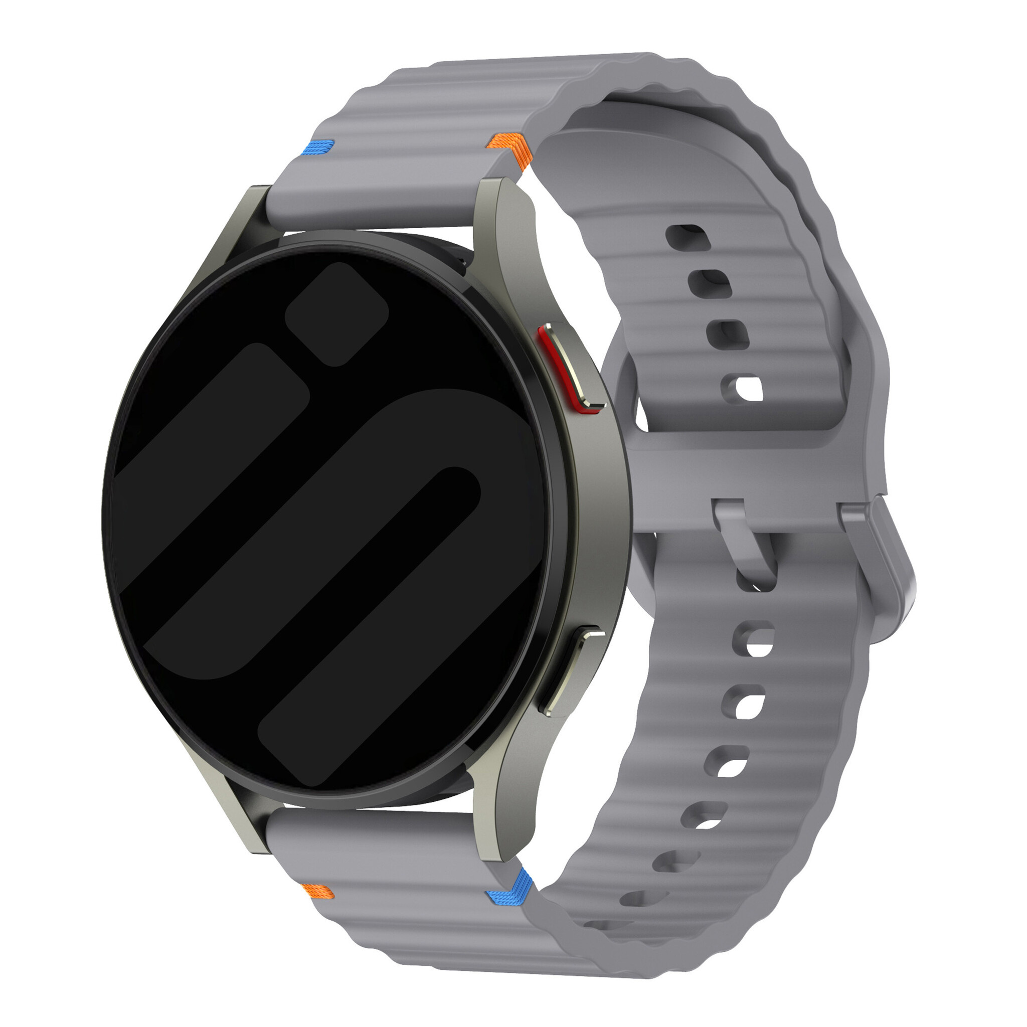 Strap-it Amazfit Bip 6 wave siliconen bandje (donkergrijs)