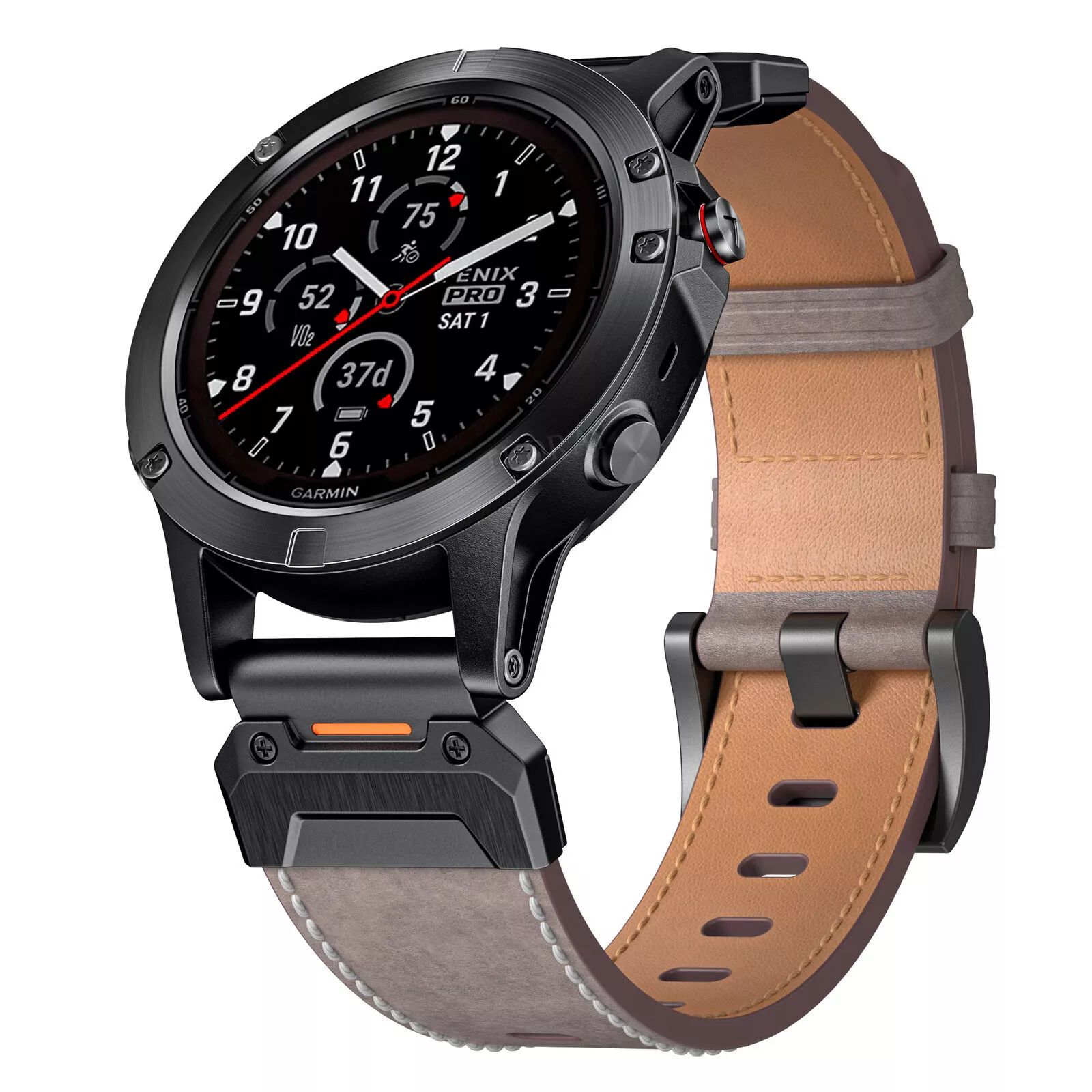 Strap-it Garmin Tactix 8 - 47mm genuine leren bandje (grijs)