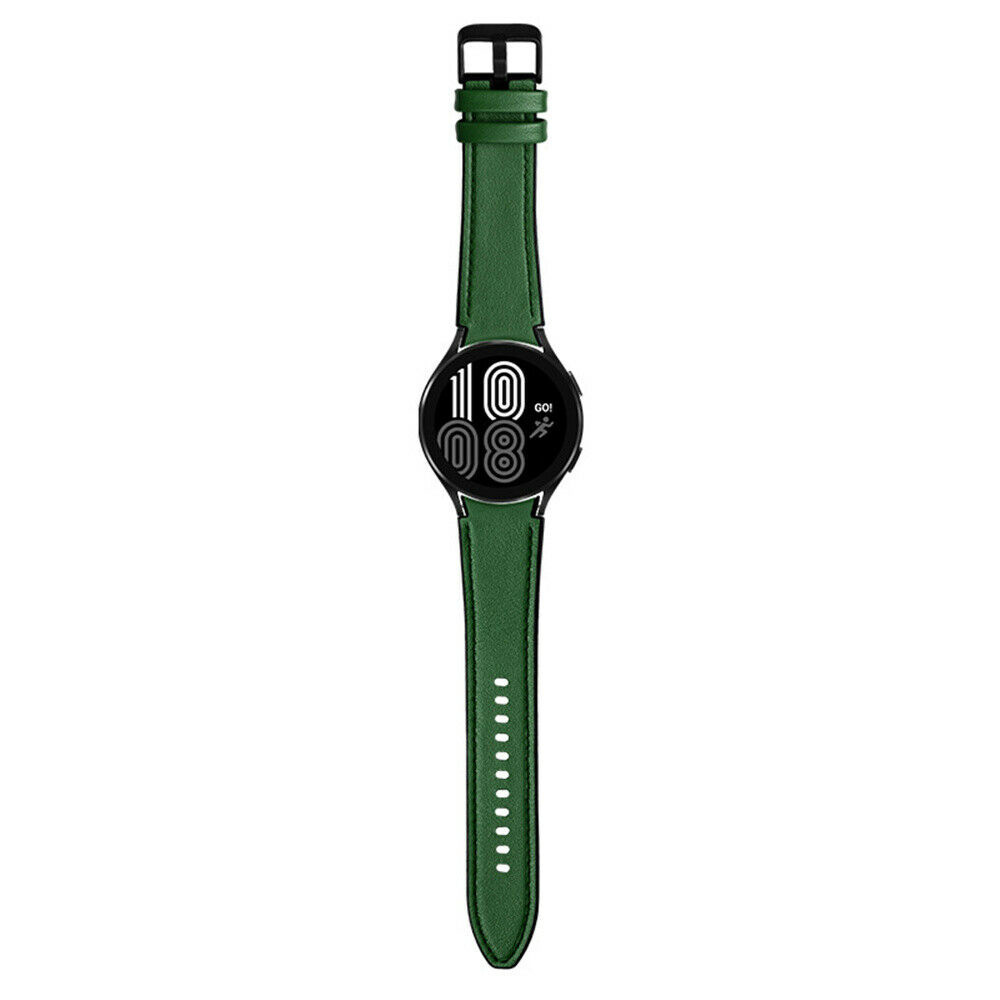 Strap-it Samsung Galaxy Watch 7 - 40mm hybrid leren bandje (groen)