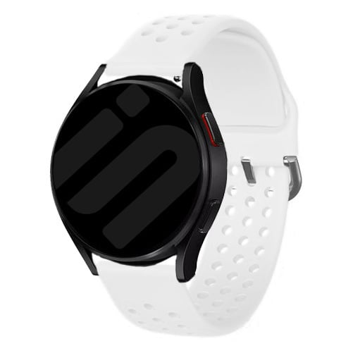 Strap-it Samsung Galaxy Watch 7 - 40mm siliconen bandje met gaatjes (wit)