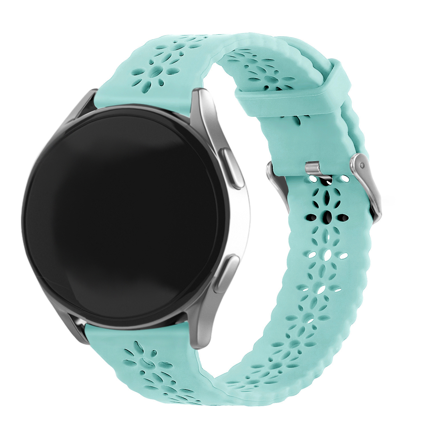 Strap-it Samsung Galaxy Watch 7 - 44mm siliconen bandje met patroon (blue sea green)