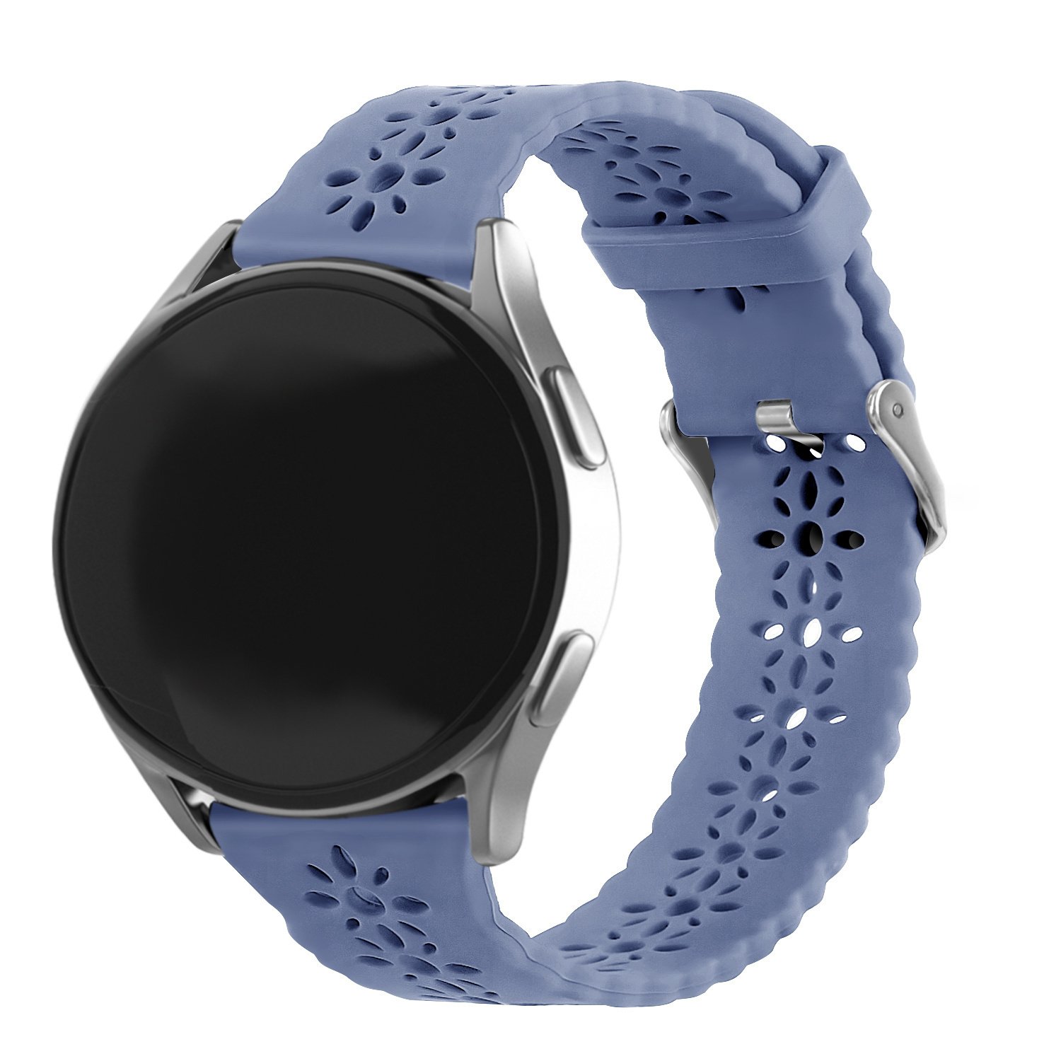 Strap-it Samsung Galaxy Watch 7 - 44mm siliconen bandje met patroon (lavendel grijs)