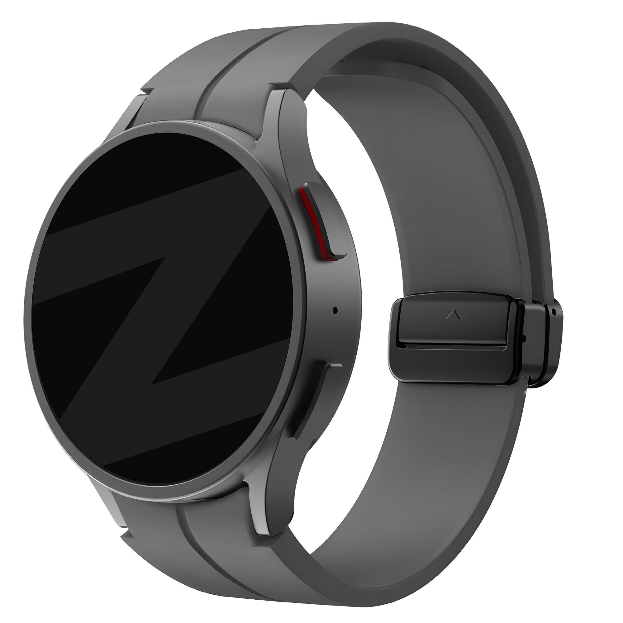 Bandz Samsung Galaxy Watch 7 - 44mm siliconen band met D-Buckle (donkergrijs)