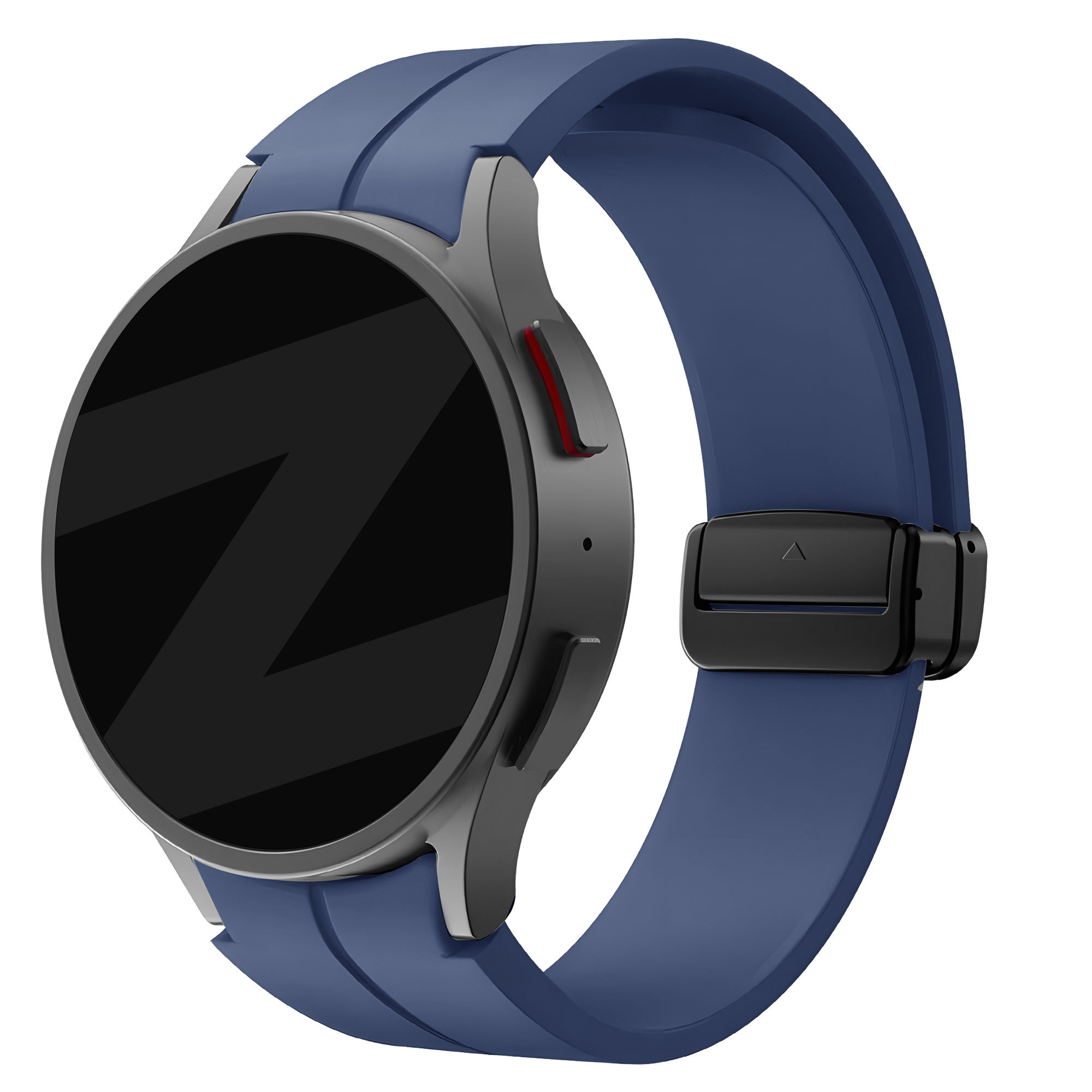Bandz Samsung Galaxy Watch 7 - 40mm siliconen band met D-Buckle (donkerblauw)