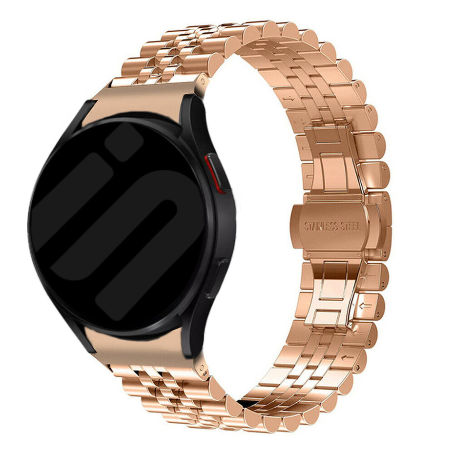 Strap-it Samsung Galaxy Watch 7 - 44mm Jubilee stalen band (rosé goud)