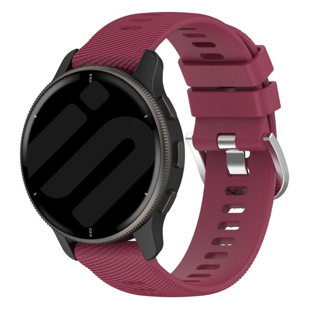Strap-it Garmin Forerunner 570 - 42mm siliconen bandje (wijnrood)