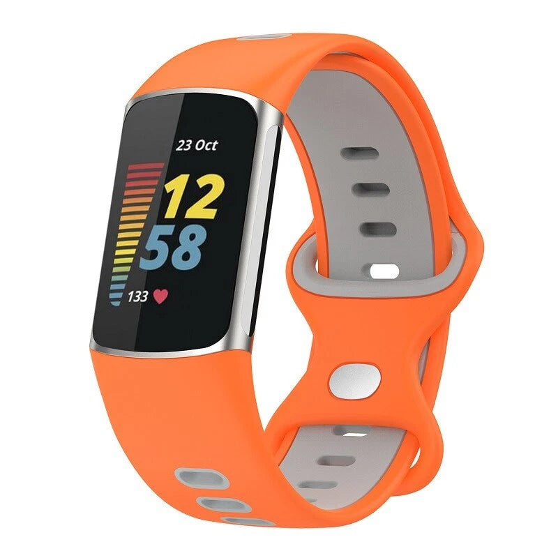 Fitbit Charge 6 sport band (oranje/grijs)