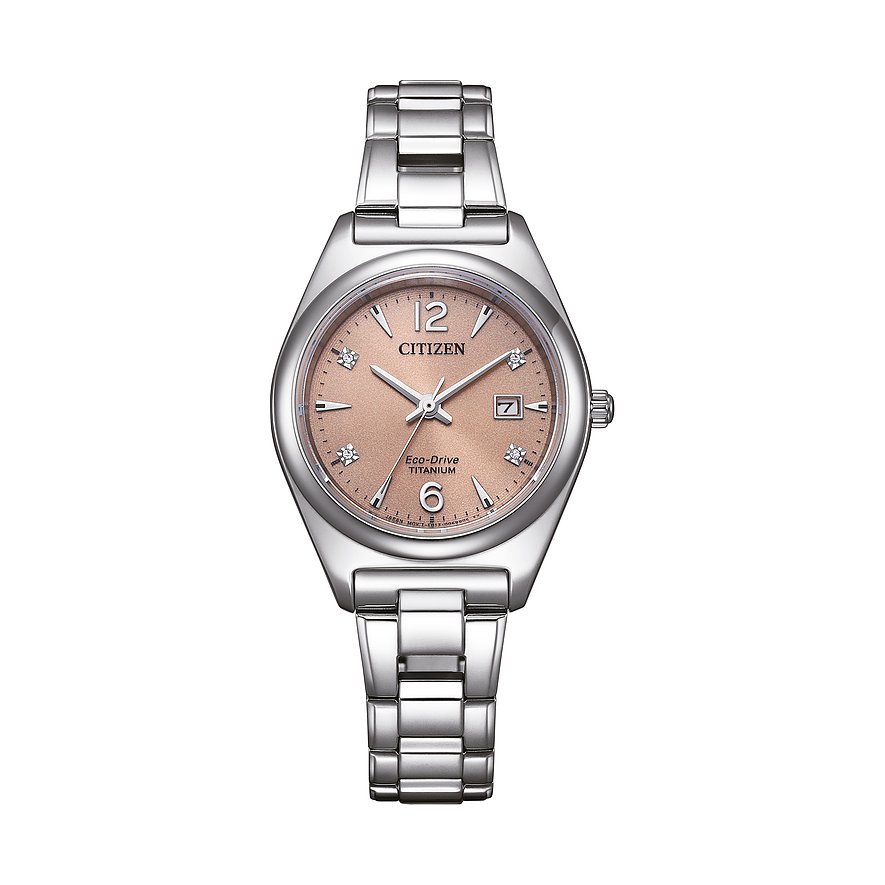 Citizen Solarhorloge EW2601-81L Horloge, dameshorloge, titanium, datum, saffierglas
