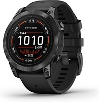 Garmin Epix Pro (Gen 2) 47 mm zwart/carbon grijs Titan DLC met grijze QuickFit leren band [wifi, Sapphire] - refurbished