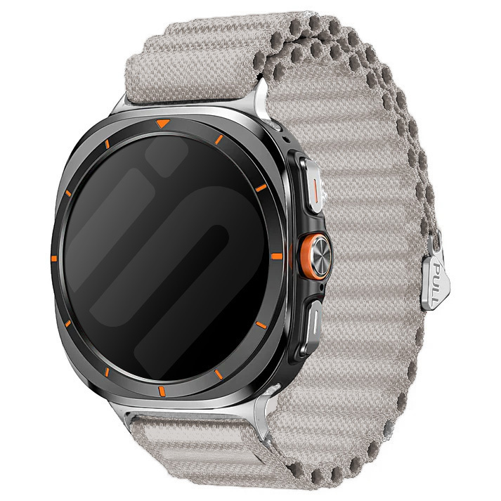 Strap-it Samsung Galaxy Watch Ultra 2025 outdoor nylon bandje (wit)