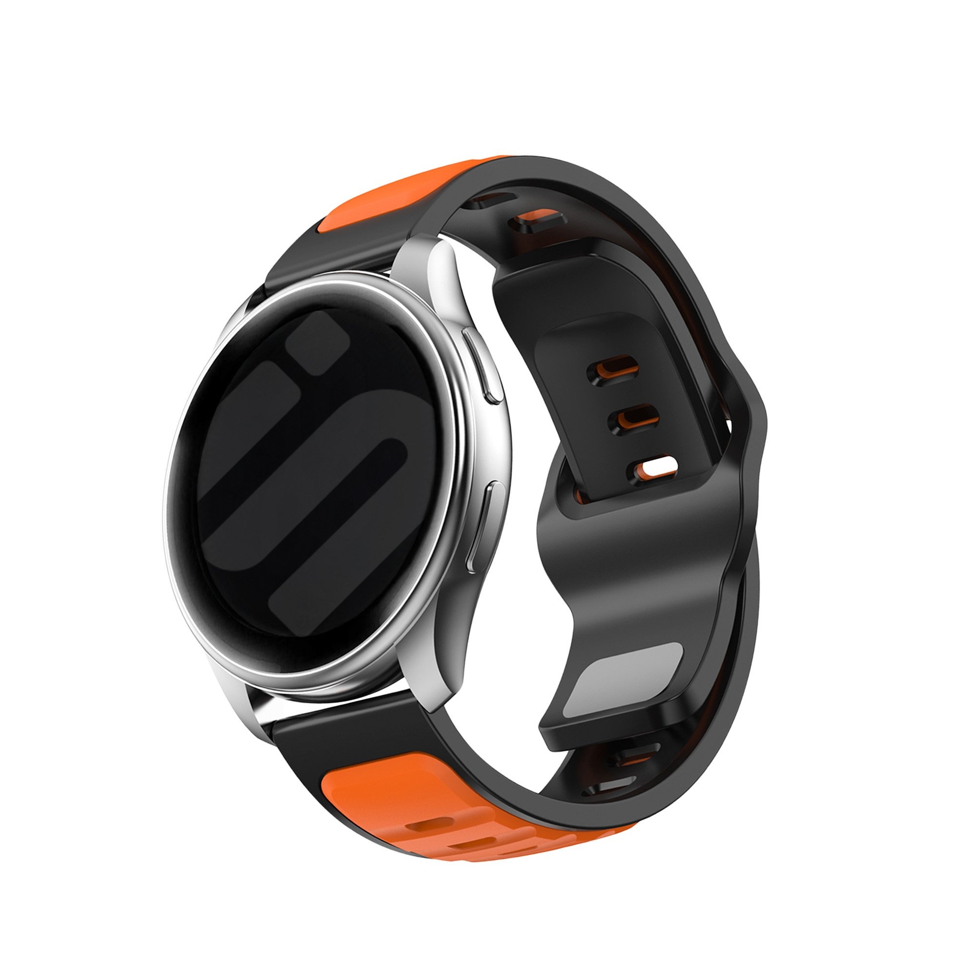 Strap-it Polar Grit X outdoor duo siliconen bandje (oranje/zwart)