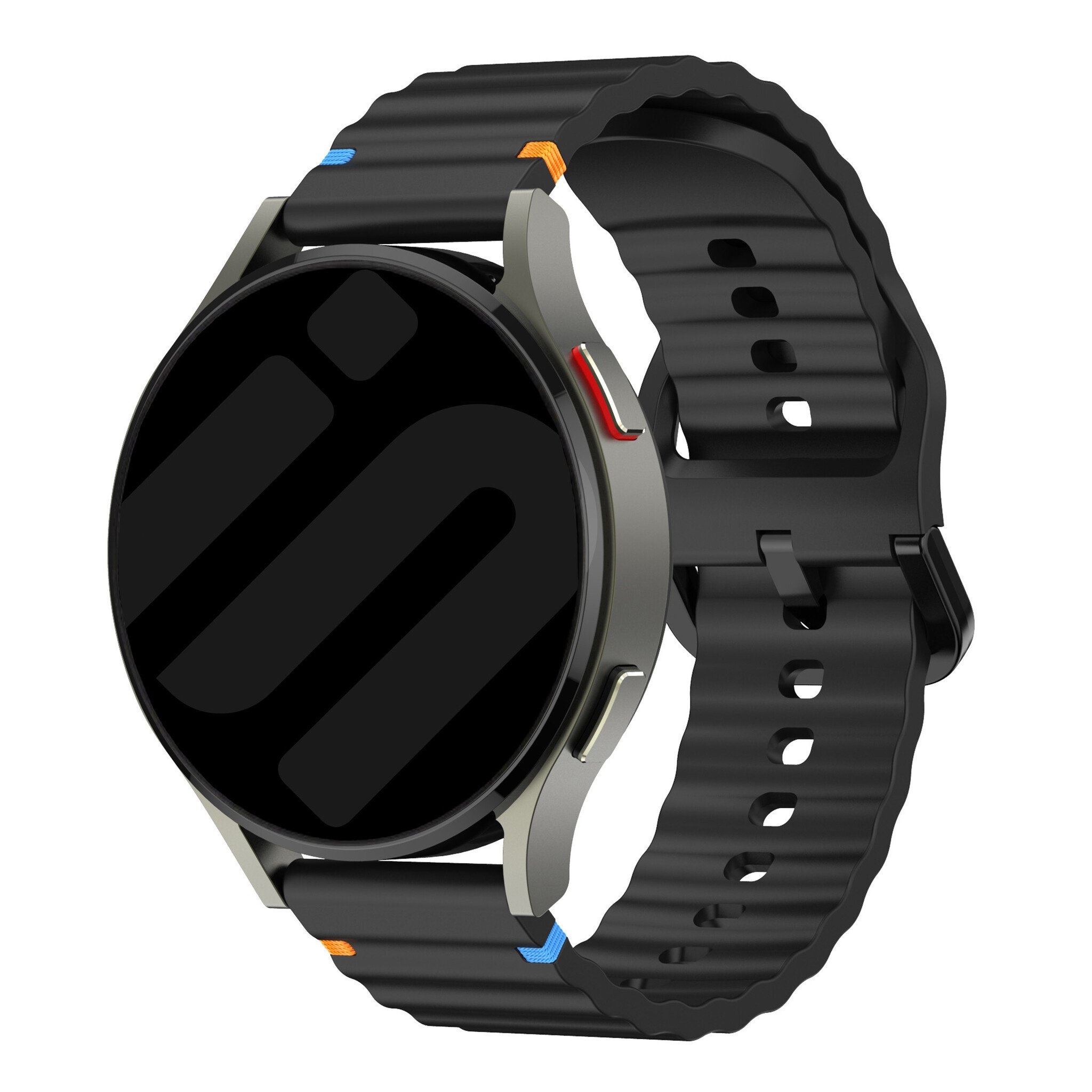 Strap-it Polar Ignite 2 wave siliconen bandje (zwart)