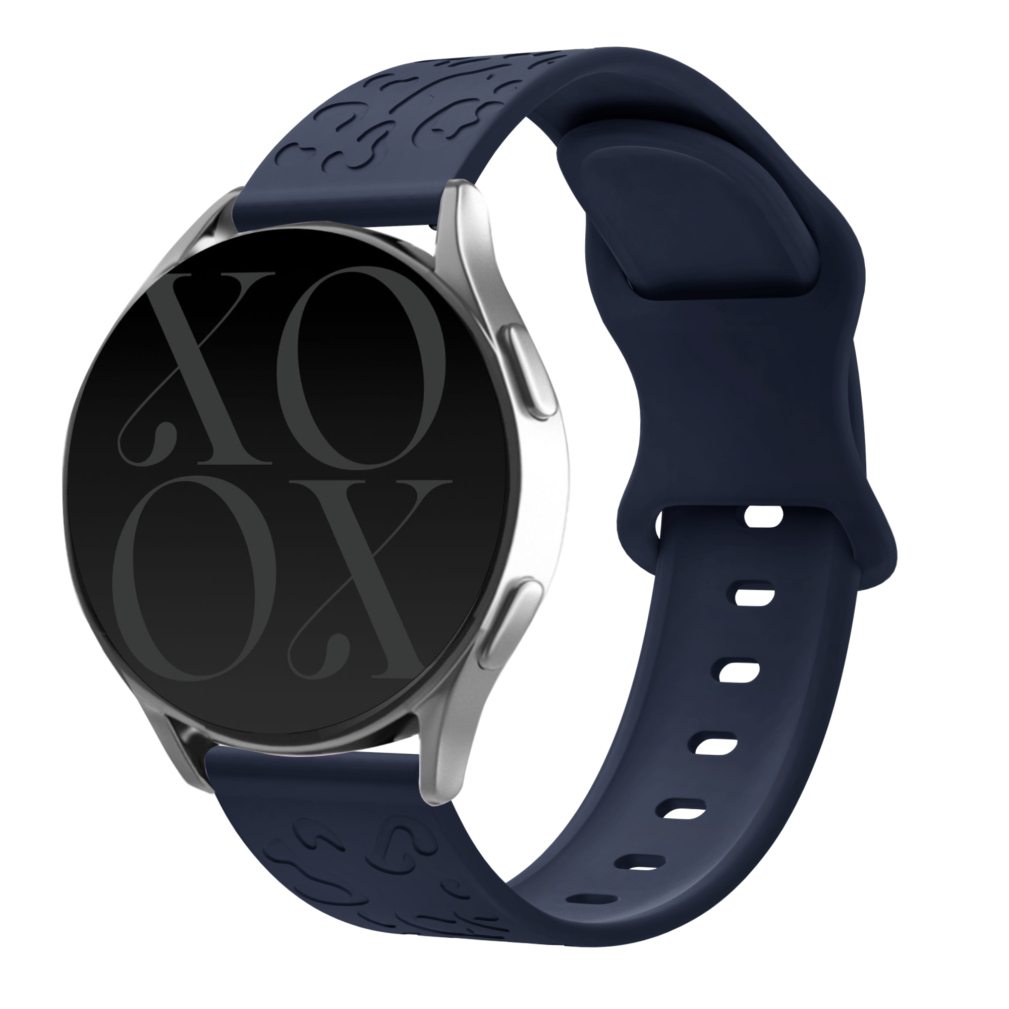 Xoxo Wildhearts Samsung Galaxy Watch 6 Classic 43mm siliconen bandje Leopard Print (donkerblauw)
