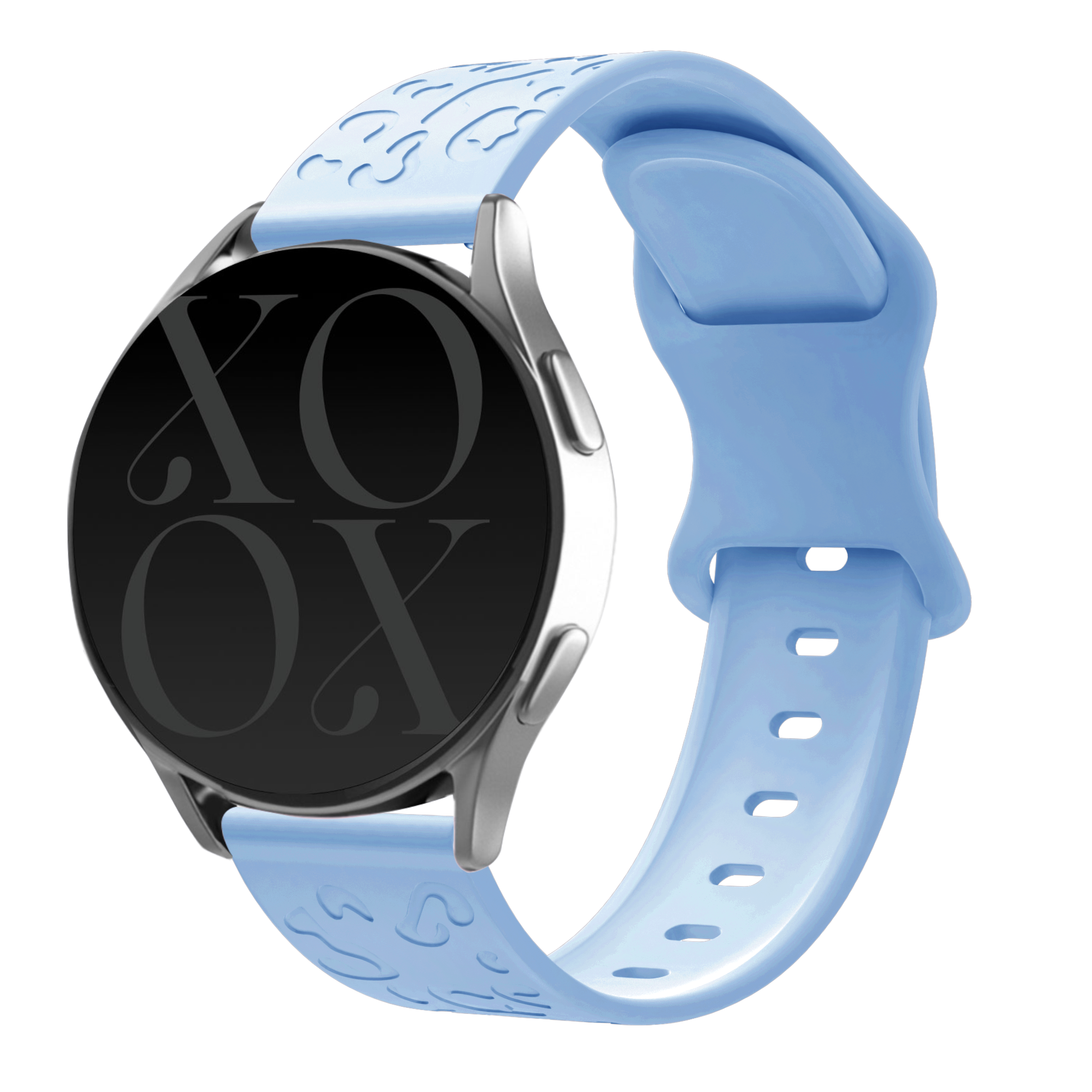 Xoxo Wildhearts Samsung Galaxy Watch 4 44mm siliconen bandje Leopard Print (lichtblauw)