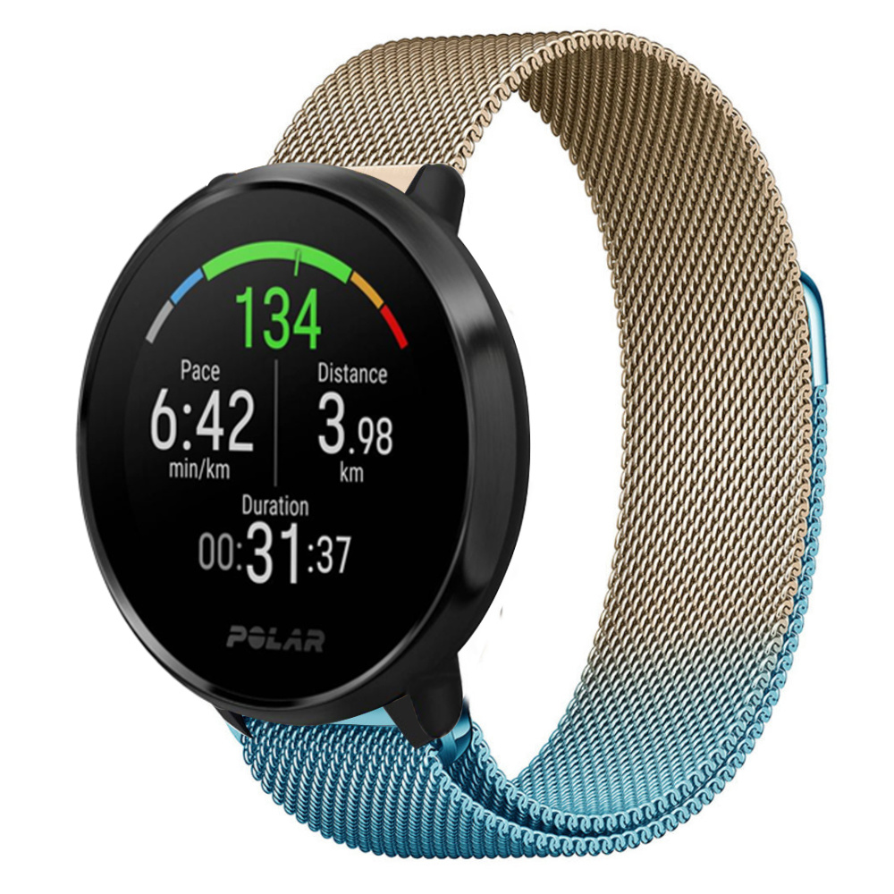 Strap-it Polar Vantage M Milanese band (blauw/goud