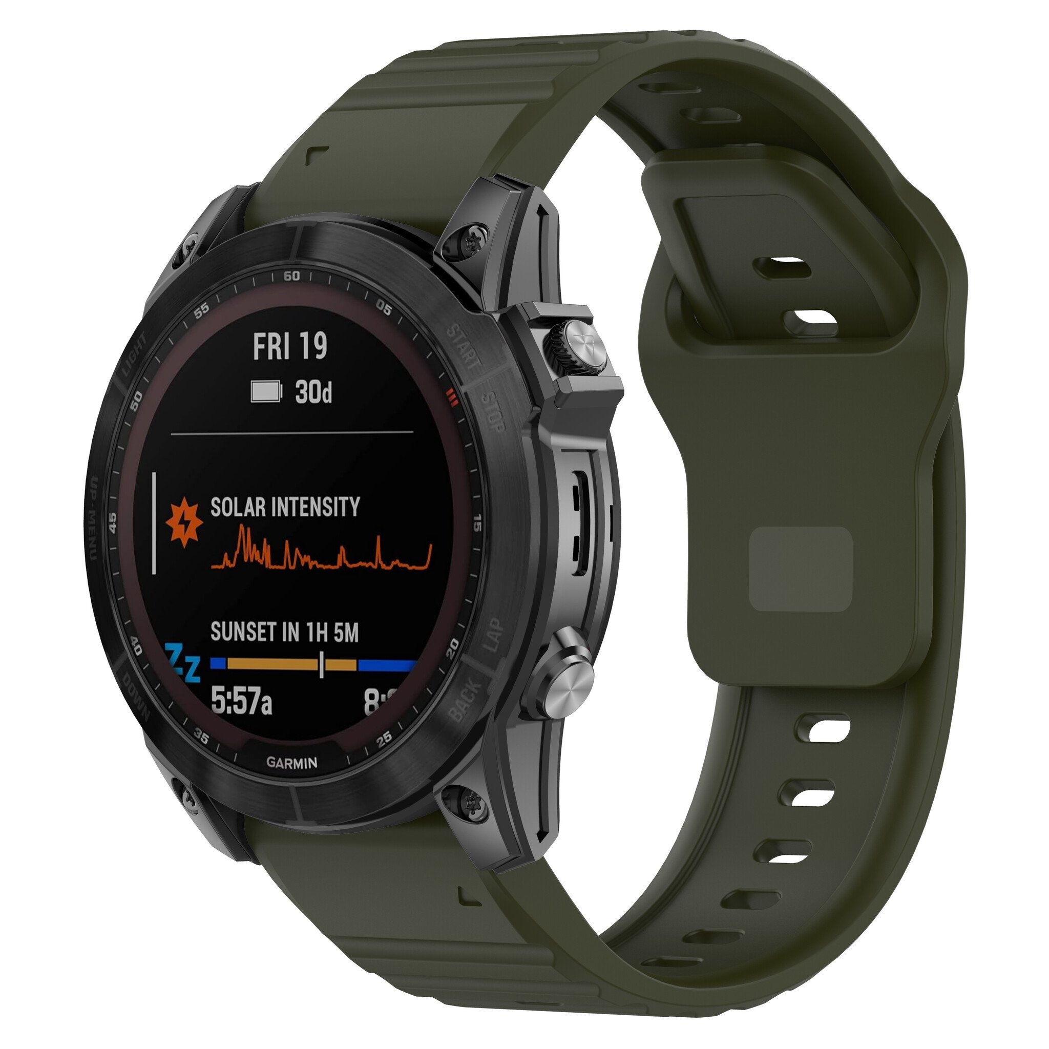 Strap-it Garmin Epix Pro (Gen 2) 47mm outdoor siliconen band (legergroen)