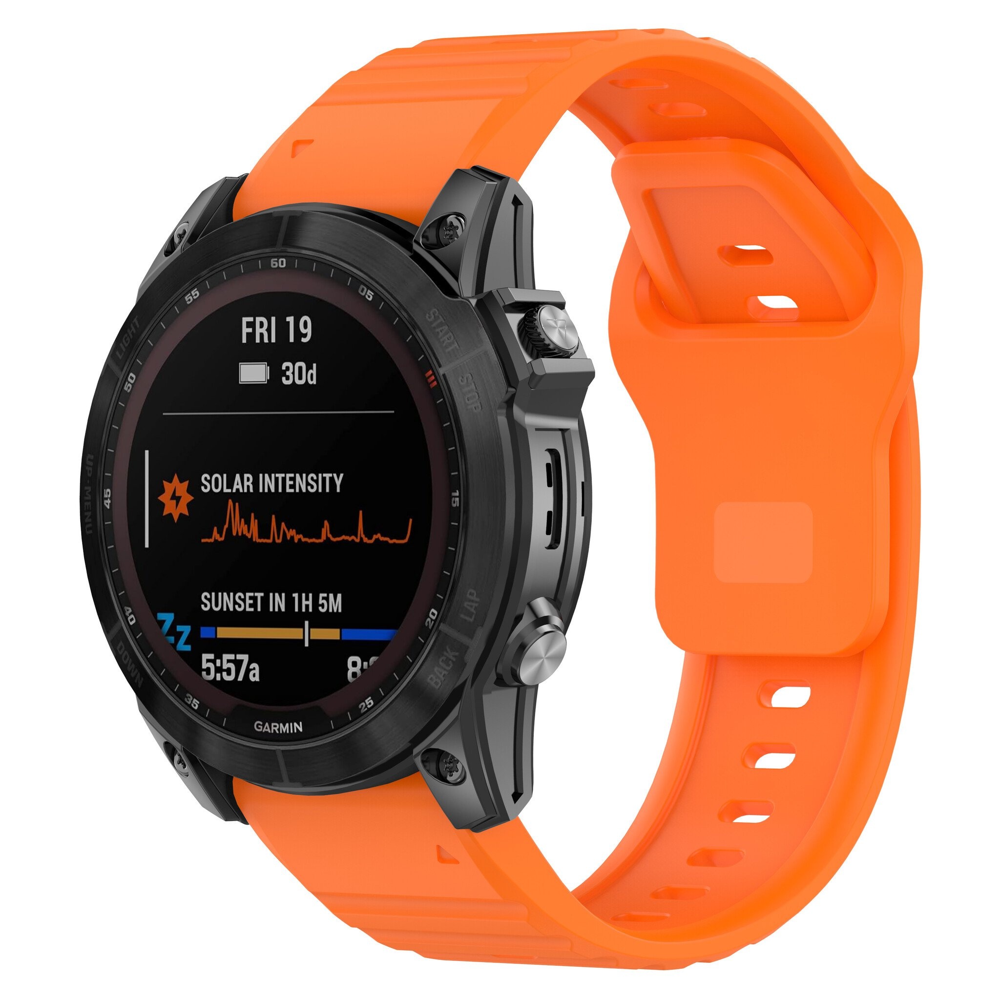 Strap-it Garmin Forerunner 955 outdoor siliconen band (oranje)