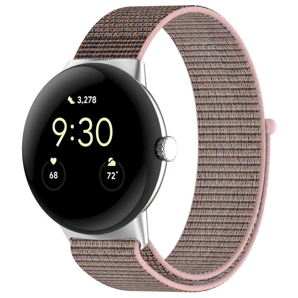 Strap-it Google Pixel Watch 3 - 41mm nylon bandje (roze)