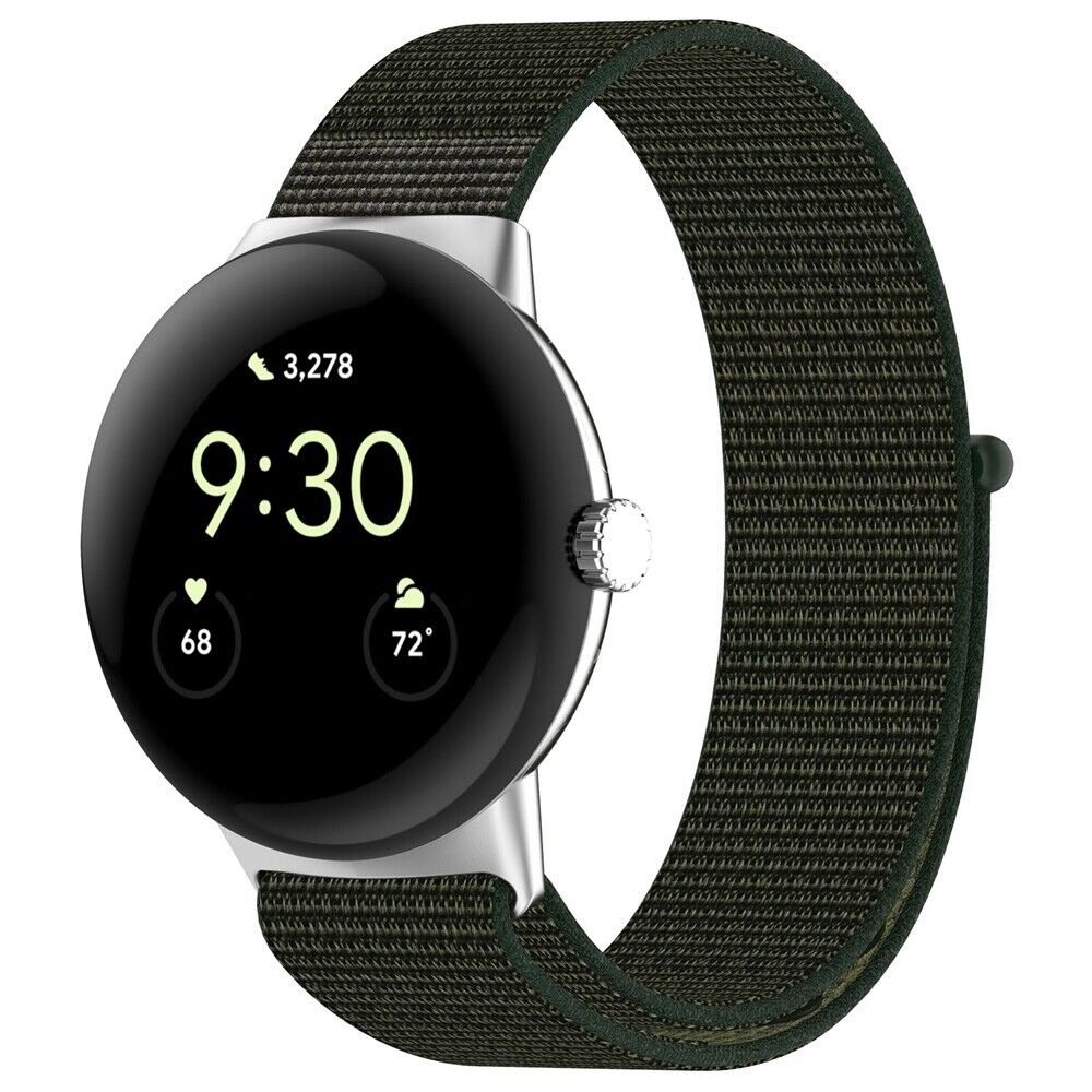 Strap-it Google Pixel Watch 3 - 41mm nylon bandje (groen)