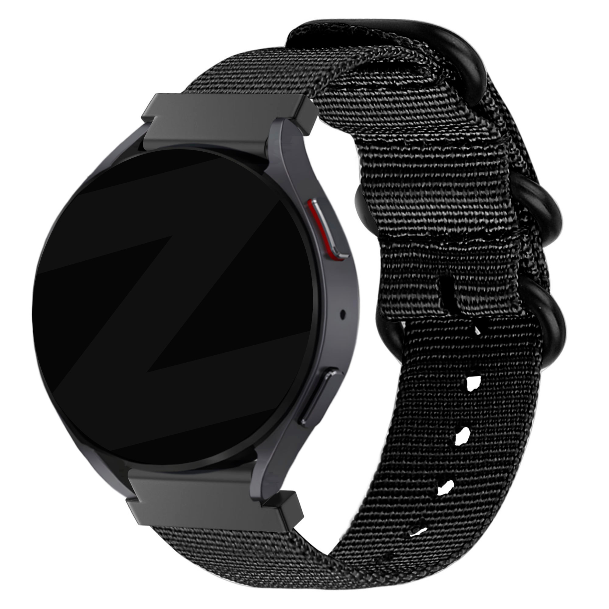 Bandz Huawei Watch GT 5 - 46mm nylon band met gesp (zwart)