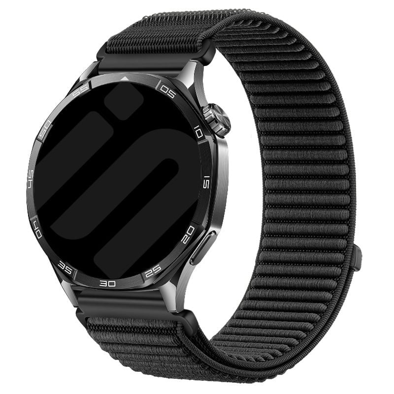 Strap-it Huawei Watch GT wave nylon band (zwart)
