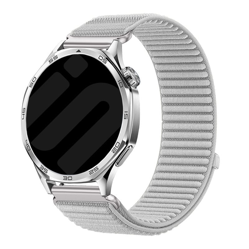 Strap-it Samsung Galaxy Watch 6 Classic - 43mm wave nylon band (lichtgrijs)