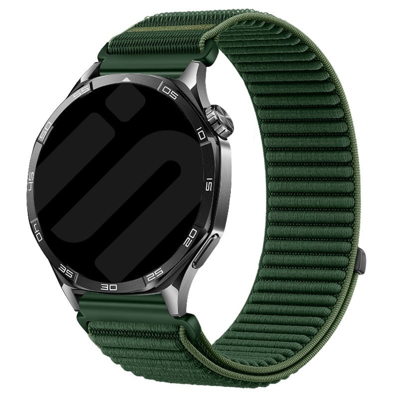 Strap-it Amazfit GTS 3 wave nylon band (donkergroen)