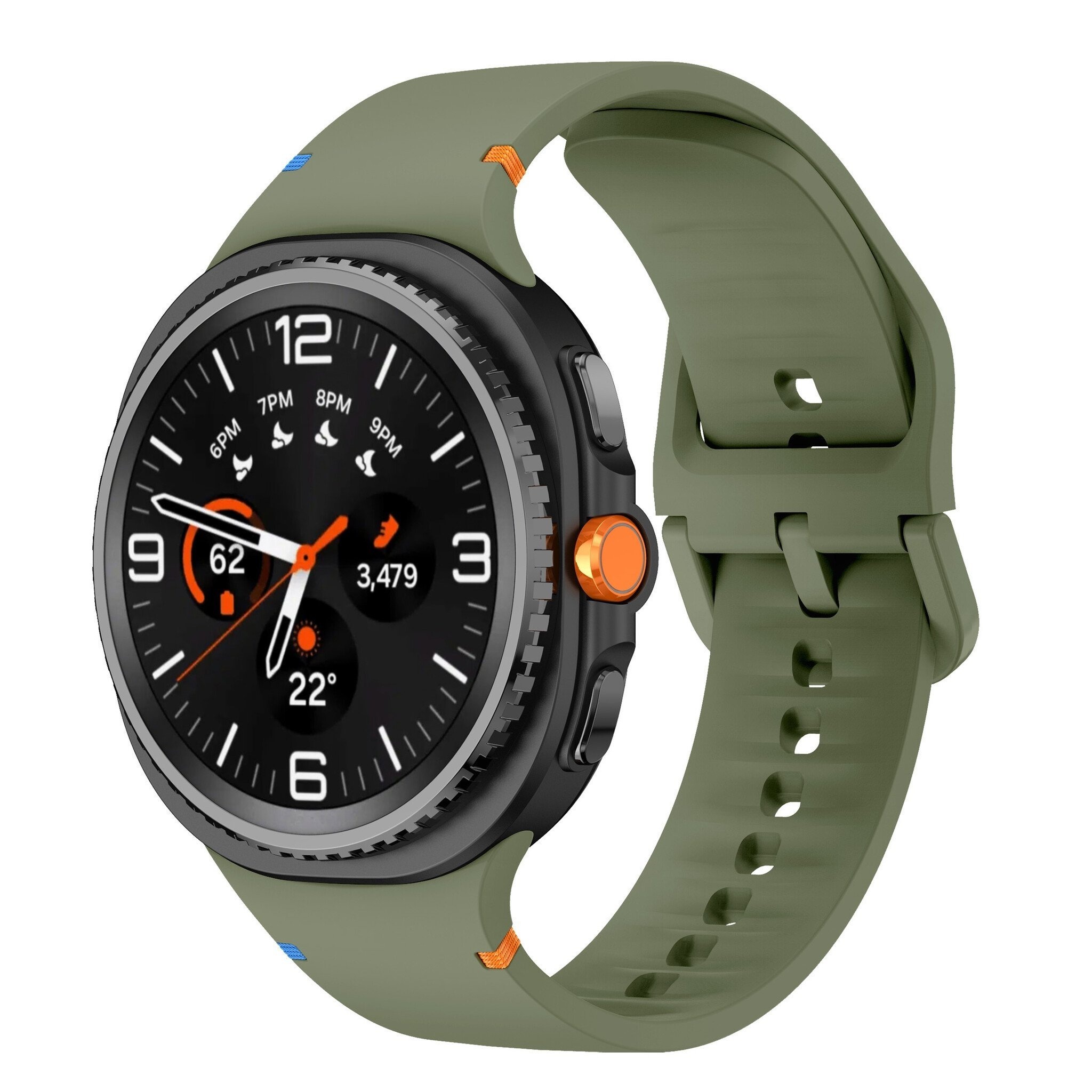 Strap-it Samsung Galaxy Watch 8 Classic siliconen bandje (legergroen)
