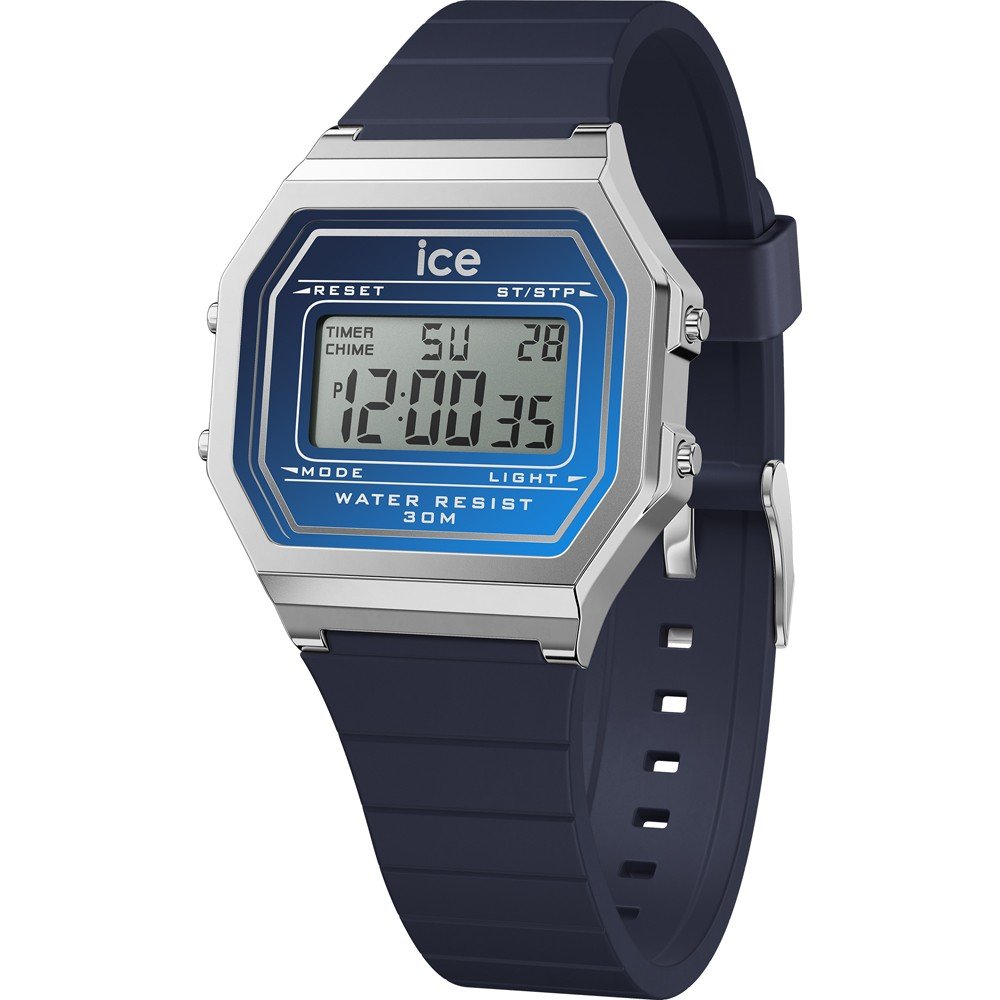 Ice-watch Chronograaf ICE digit retro sunset - Small Quartzhorloge, polshorloge, dameshorloge, digitaal, siliconen armband, stopwatchfunctie