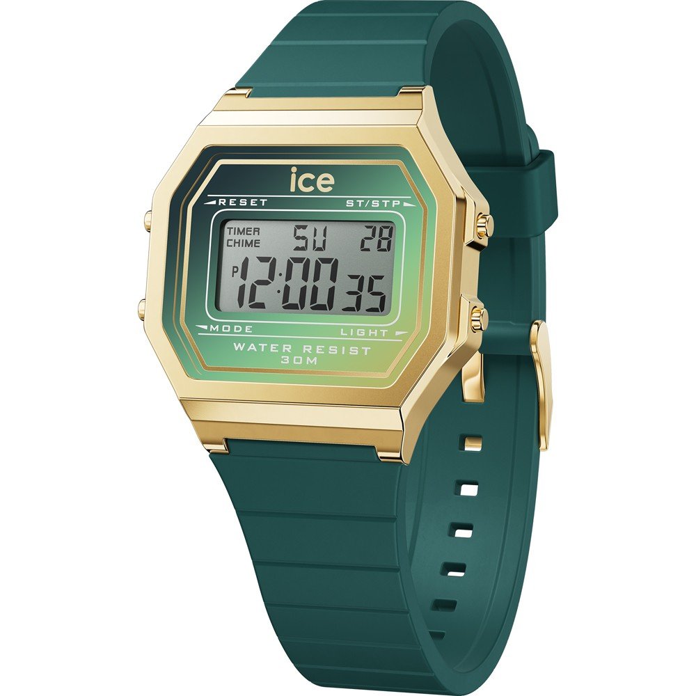 Ice-watch Chronograaf ICE digit retro sunset - Small Quartzhorloge, polshorloge, dameshorloge, digitaal, siliconen armband, stopwatchfunctie