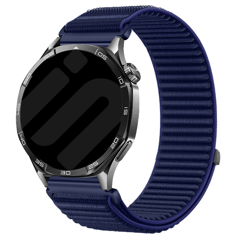 Strap-it Samsung Galaxy Watch 46mm wave nylon band (donkerblauw)