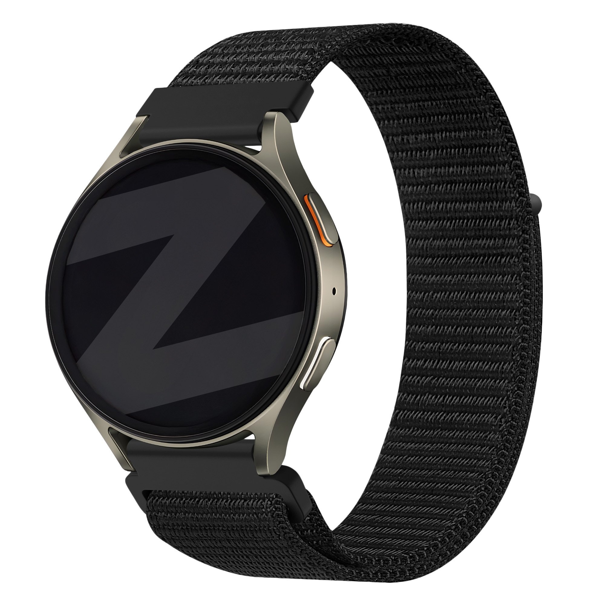 Bandz Samsung Galaxy Watch 7 - 40mm nylon band 'Easy fit' (zwart)