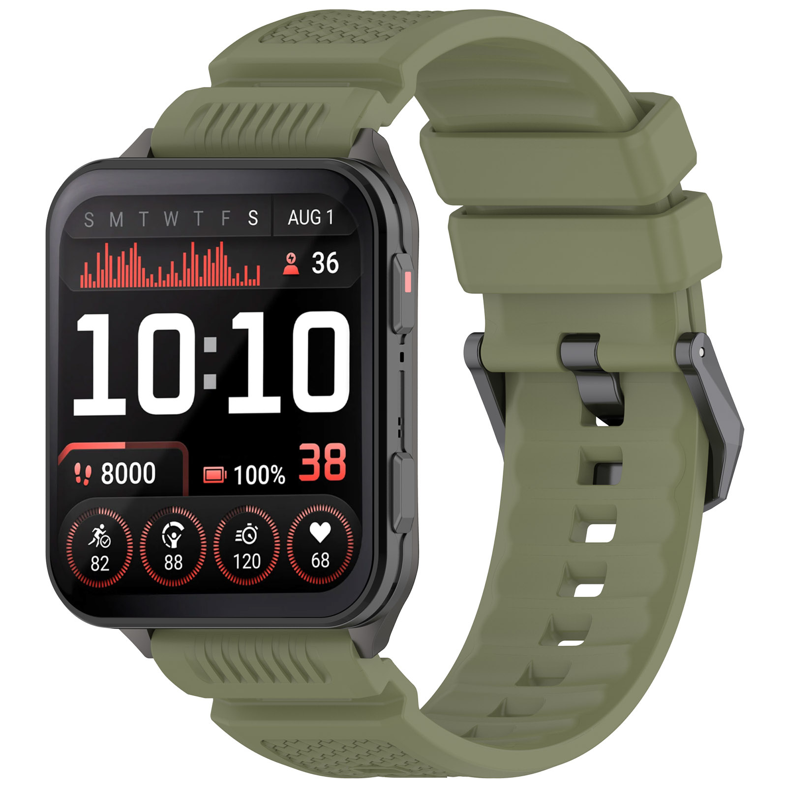 Strap-it Garmin Venu X1 siliconen bandje (legergroen)
