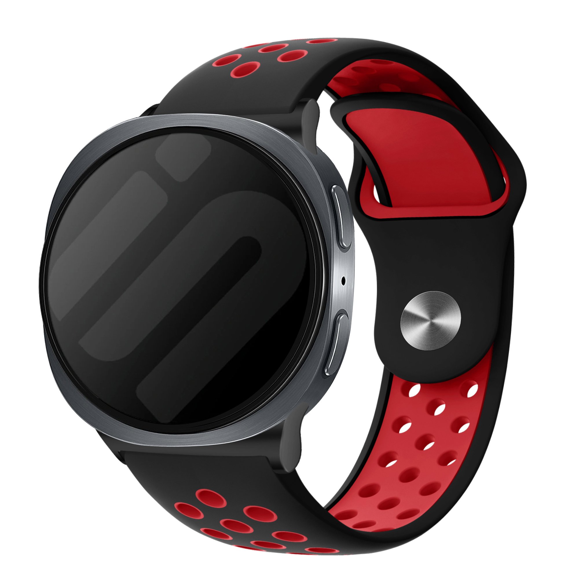 Strap-it Samsung Galaxy Watch 8 - 40mm sport bandje (zwart/rood)