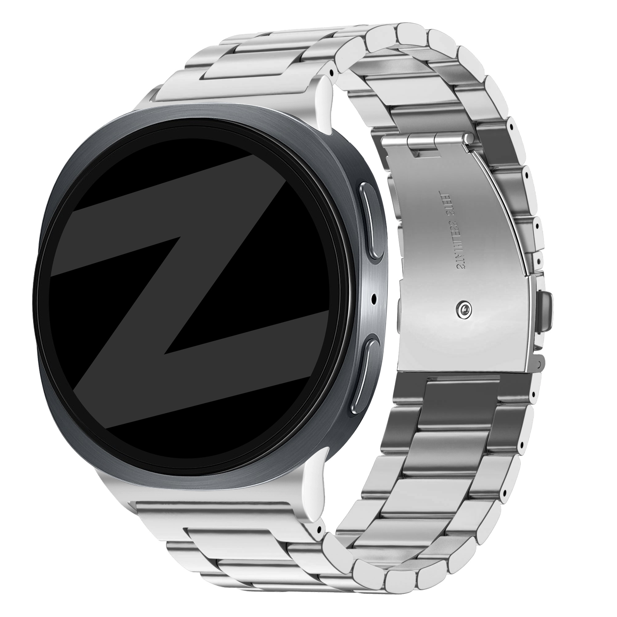 Bandz Samsung Galaxy Watch 8 - 40mm stalen band 'Classic' (zilver)