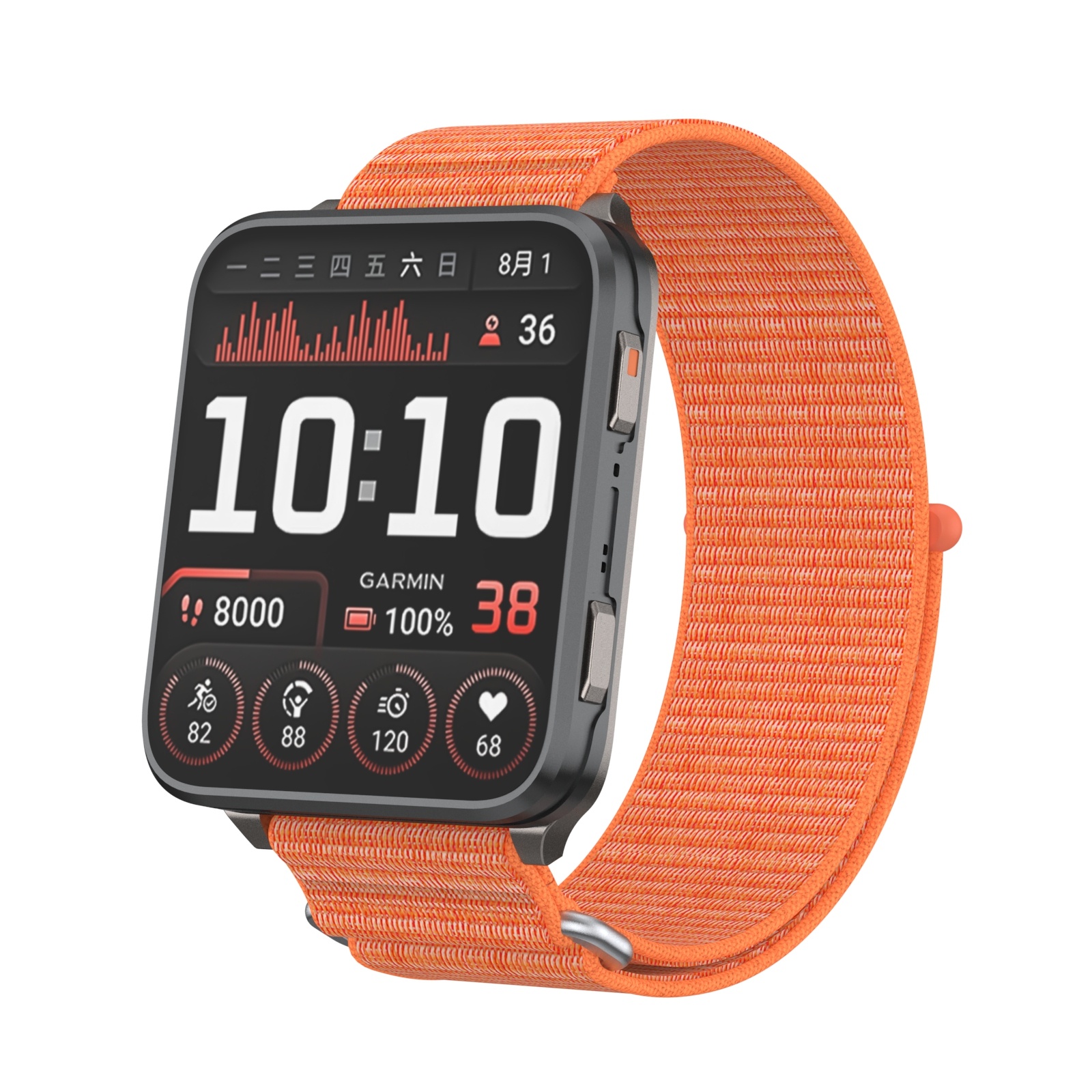 Strap-it Garmin Venu X1 nylon bandje (oranje)