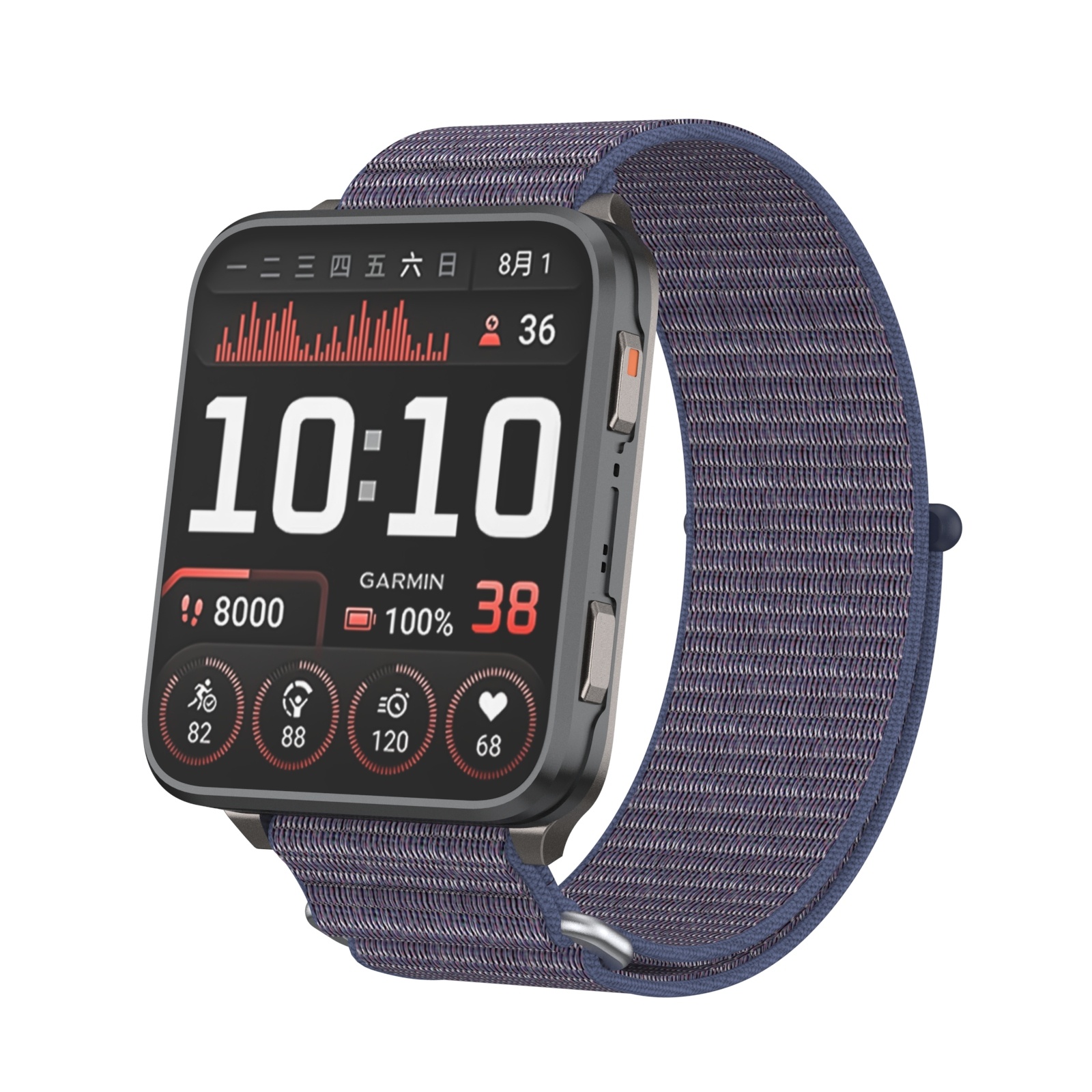 Strap-it Garmin Venu X1 nylon bandje (donkerblauw)