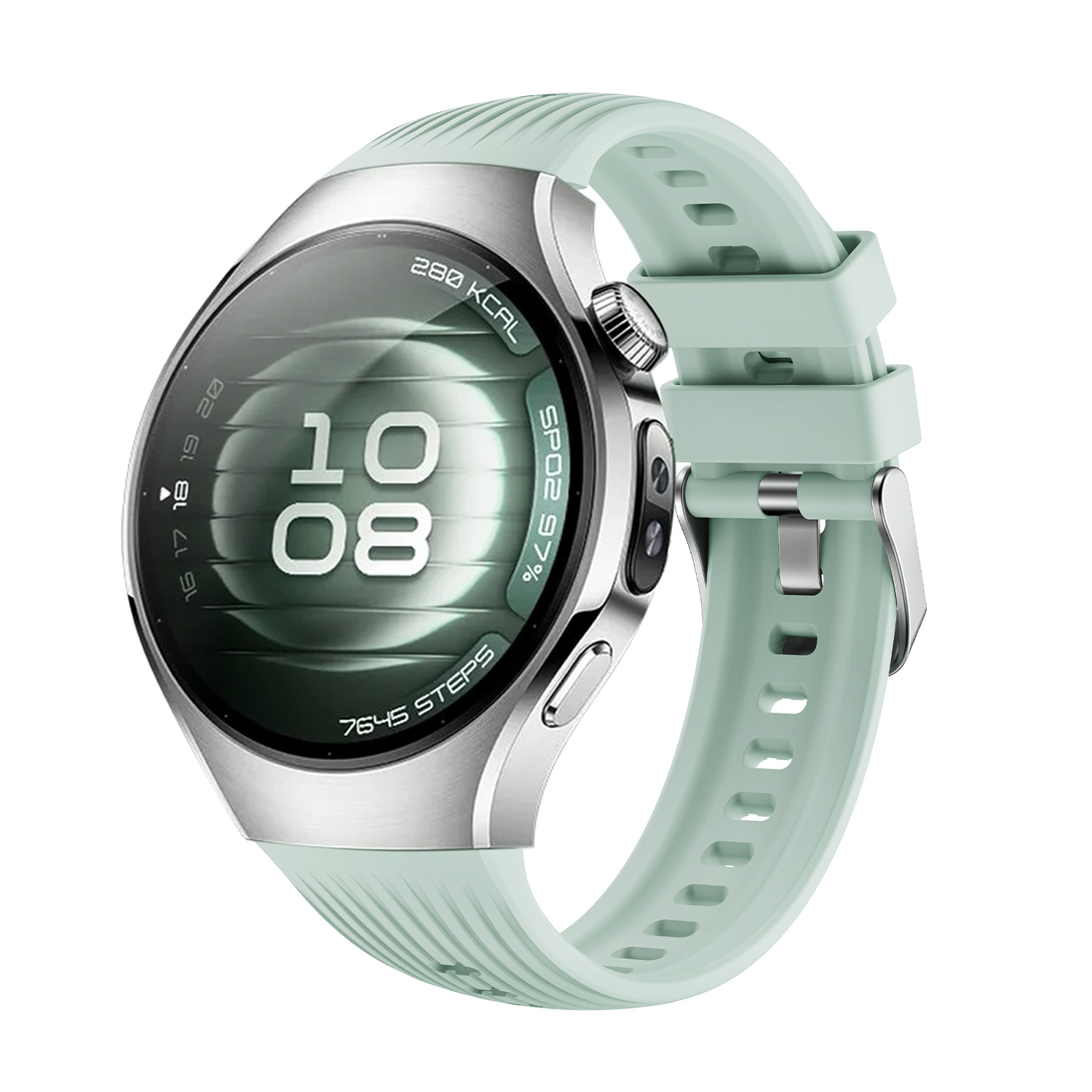 Strap-it Huawei Watch 5 - 42mm siliconen bandje 'perfect fit' (lichtgroen)