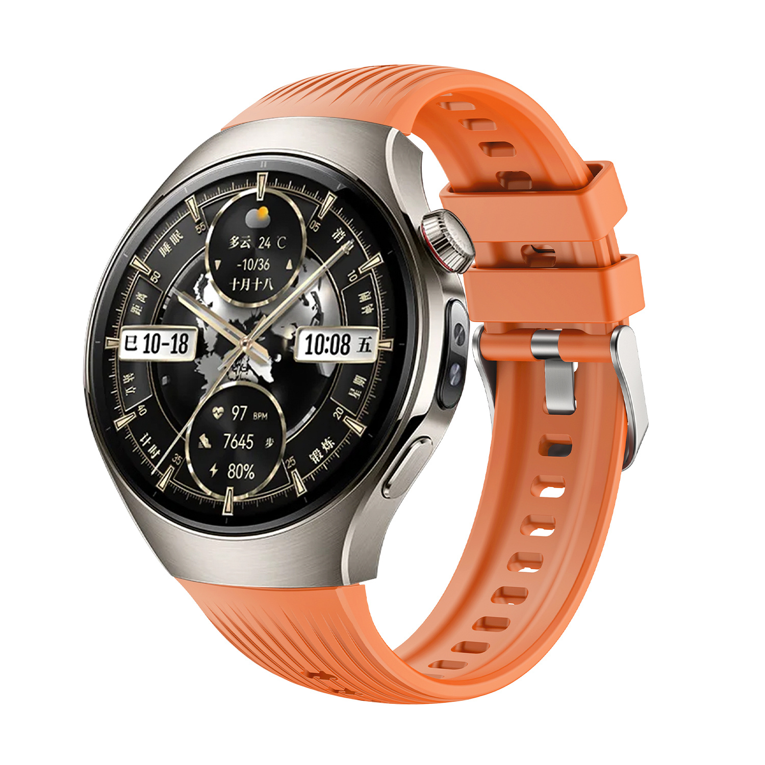 Strap-it Huawei Watch 5 - 46mm siliconen bandje 'perfect fit' (oranje)