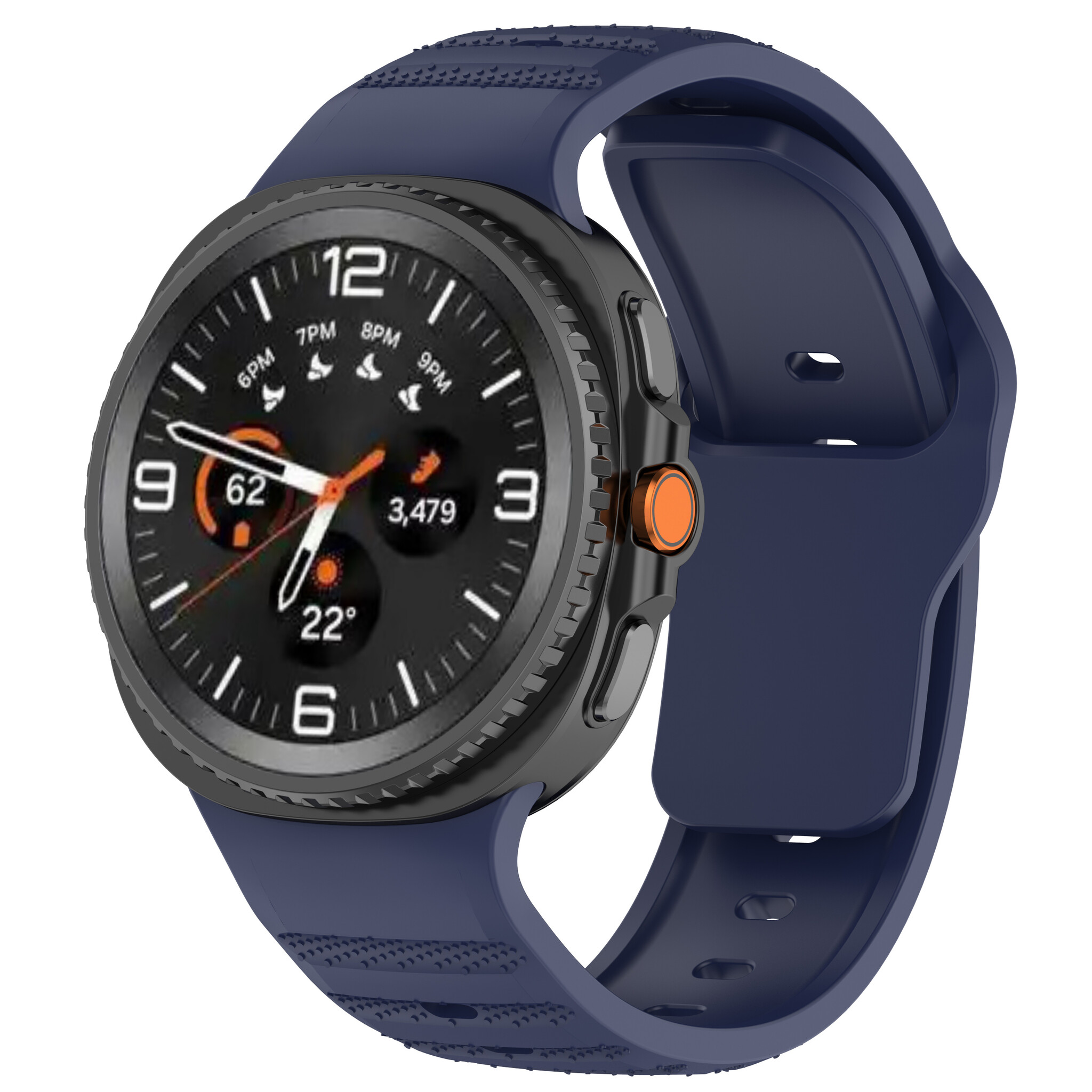 Strap-it Samsung Galaxy Watch 8 - 44mm outdoor siliconen bandje (donkerblauw)