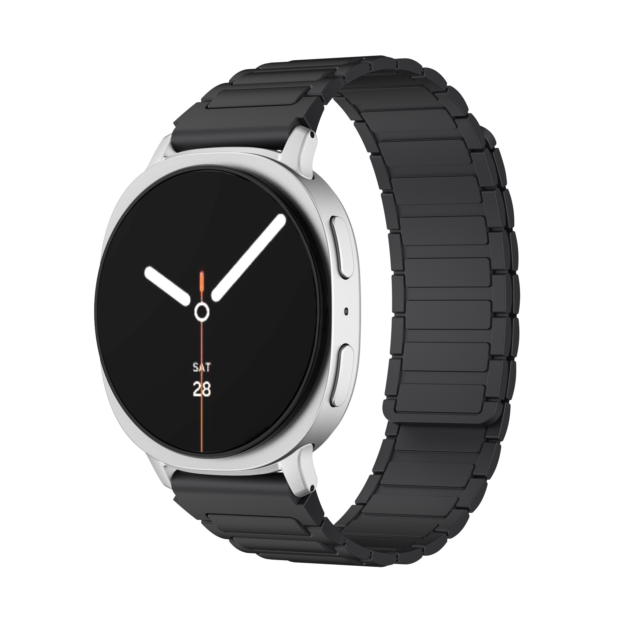 Strap-it Samsung Galaxy Watch 8 Classic magnetisch siliconen bandje (zwart)